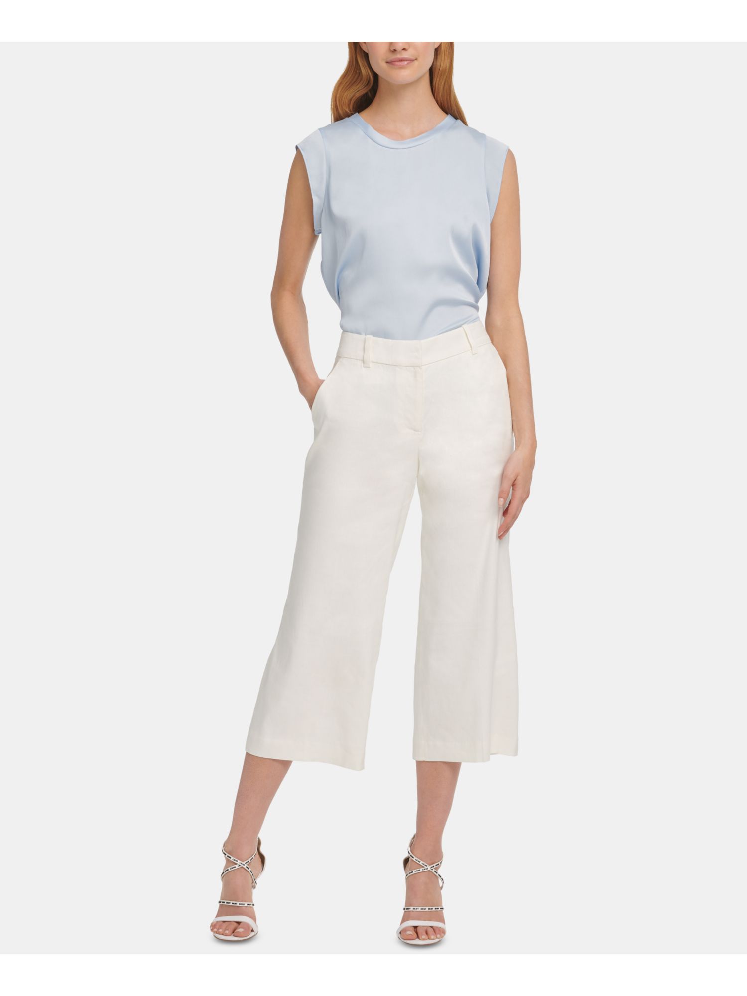 DKNY Womens White Wear To Work Pants 12